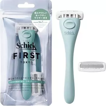Schick Schick First Shaving Holder лезвие 1 сменное мятно-зеленое бритвенное лезвие (с + лезвием)