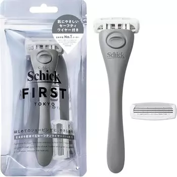 Schick Schick First Shaving Holder лезвие 1 сменное Ash Grey Shaving Razor (с + лезвием)