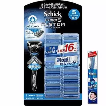 Schick SCHICK Hydro 5 Custom Hydrate Club Pack (держатель (с лезвием) + 16 сменных лезвий) Мужской одноразовый набор L с 1 бритвой, 5 лезвиями, 2 шт.