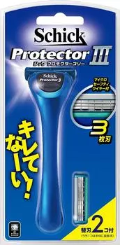 Schick Schick Protector Three 3 Blade Holder 2 Replacement Razor Razor Shaving Shaving Micro Safety Wire Replacement Blade already attached to the