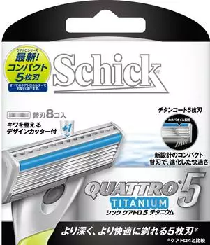 Schick Schick Quattro 5 титановое сменное лезвие, один предмет, 8 сменных лезвий