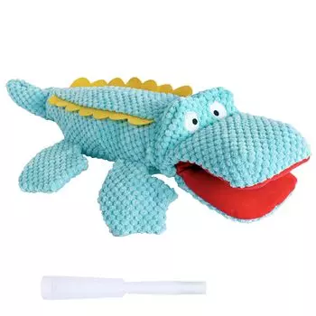 SCHITEC Собака Звук Мягкая Жевательная Пластиковая Бутылка Gacha Бросание Снимает Отсутствие Стресса Высокопрочная Игрушка, Животное, [Синий Крокодил, Игрушка, Gacha, Эко] синий