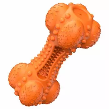 SCHITEC жевательная игрушка для звукового контейнера для еды Asobone Vibrant для больших и средних собак предотвращает плохое облегчение облегчения отсутствия жевательной игрушки для собак, зубная щетка, [кость оранжевый