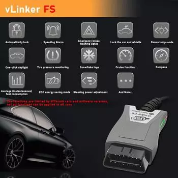 Считыватель кодов OBDII для Mazda Ford FORScan VLinker FS ELM327 OBD2 Инструменты для диагностики автомобилей ELM 327 Сканер OBD 2 HS/MS-CAN Автотестер серый