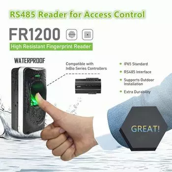 Считыватель отпечатков пальцев FR1200 RS485 для биометрической системы контроля доступа ZK Inbio160 Inbio260 Inbio460 F18 SF300 поддерживает RFID-карты ID