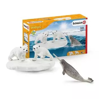 Schleich Белый медведь и набор фигурок морских животных SL42531, популярные игрушки в Корее