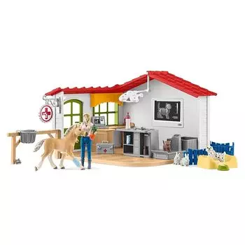 Schleich Farm World Больница для животных и фигурка домашних животных 42502
