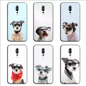 Schnauzer Dog Cute Wear Glasses Phone Case For OPPO Find X5 X3 X2 A93 Reno 8 7 Pro A74 A72 A53 Soft Black Phone Cover OPPO Find X5