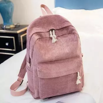 School Bag Female Kaibo Harajuku Ulzzang High School Student Personality Velvet College Style Backpack Female Backpack светло-коричневого