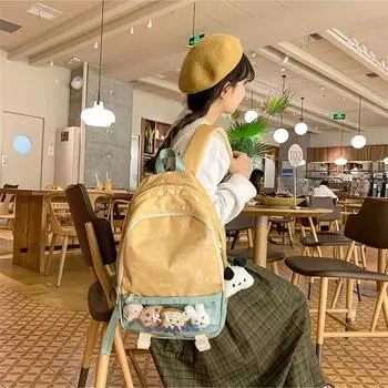 School Bag Female Large-Capacity Junior High School Student Fengsen Versatile High-Value Dirt-Resistant Student Backpack