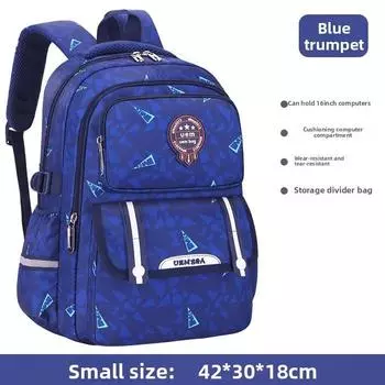 School Children Backpack With Lightweight Durable Polyester For Scene Education Dark Blue Small