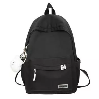 School Girls Spine Protection Burden Reduction Large Capacity Good-looking Niche Style Original Niche Niche Style Cold Door Non-Collision Ins Style Black [Anger Cloud Pendant]]