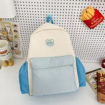 School Letter Mofax Bag Kid Toddler Padded Shoulder Straps Color Block Preschool 28x22x10cm