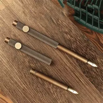 School Supplies Retro Metal Stationery Luxury Writing Pen Ink Pen Brass Fountain Pen Fountain Pen EF