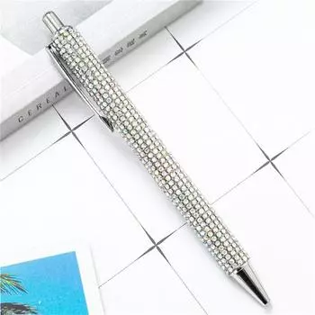 School Supply Bright Students Sparkling Ball Pen Ballpoint Pen Signature Pen Press Pen silver