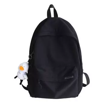 Schoolbag Boys High School Students K-style Large Capacity Good-looking Minimalist Minority All-Match Durable Preppy Style Backpack Black_single bag
