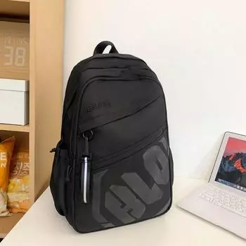 Schoolbag Boys High School Students Large Capacity Good-looking New Arrival Backpack Casual Minimalist American Fashion Trendy Backpack Black