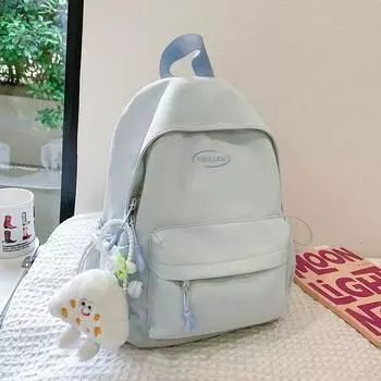 Schoolbag Female Backpack Junior High School Student Primary School Student Backpack Lightweight Hiking Climbing Small Size Backpack Spring Outing Bag Small size Blue