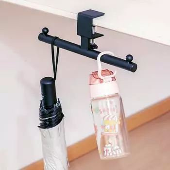 schoolbag hook student desk side hook office hanger desktop durable load-bearing universal no punching paste чёрный