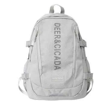 Schoolbag Junior High School Girls Backpack Good-looking Minority Simple Large Capacity Student Lightweight Waterproof Multi-Layer Large Backpack Grey