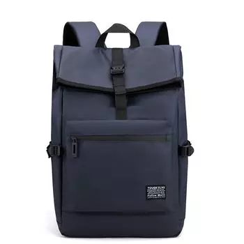 Schoolbag Male College Student Can Hold 15-Inch Computer Waterproof Stain-Resistant Minimalist Large Capacity Outdoor Multi-Functional Backpack Blue