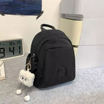 Schoolbag Office Worker Women s Backpack Lightweight Simple Style Computer Backpack Small Ins Niche Style Waterproof Travel Lightweight Black [send pendant]]