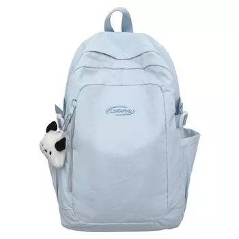 Schoolbag Women s Solid Color Backpack Student Large Capacity Backpack чёрный