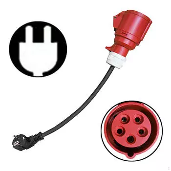 Schutzkontakt Plug to Cee Адаптер 5 Pin 16A Соединительная розетка 50 см Конвертер