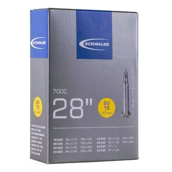 SCHWALBE 700 x Tube Presta Style 50 мм средний длинный клапан [оригинальный продукт] 18/28C 15SV-ML