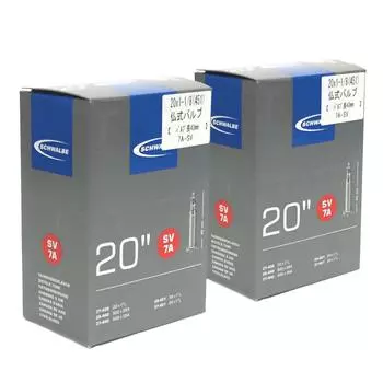 SCHWALBE Genuine Presta Tubes with 40mm Valves of 20x11/8 (451) (7ASV) (Set 2) чёрный