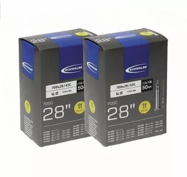 SCHWALBE set 700 x tube Presta style 50mm valve 2-piece 28/45C 17SV-ML (fixed type)