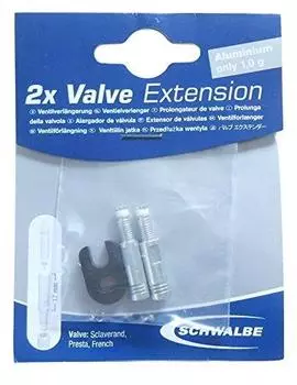 SCHWALBE Valve extension 2 pieces (Schwalbe) (Silver, 17mm) [product]