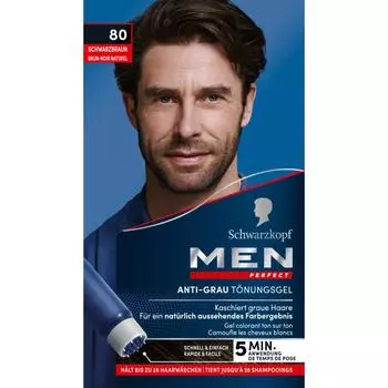 Schwarzkopf Men Perfect Краска для волос Anti Gray 80 Черный Коричневый 80 мл
