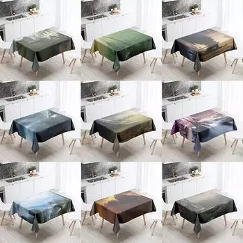 Научно-фантастическая скатерть будущего в стиле панк с защитой от пятен, водонепроницаемая, прямоугольная, кухонный, обеденный стол, домашний декор 40x70cm