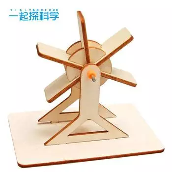 Science And Technology Small Making Water Wheel Car DIY Small Invention Kindergarten Children s Scientific Experiment Assembled Toys Water Wheel Car древесина
