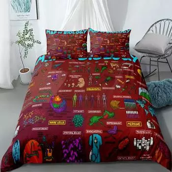 Scientific Chart Duvet Cover Set UK Single Double King US Twin Full Queen Size Anime Bed Linen Set 140x200cm