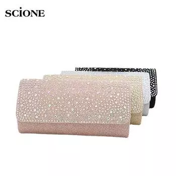 SCIONE 2019, инкрустированная бриллиантами, темпераментная свадебная подарочная сумка, сумка-мессенджер чёрный