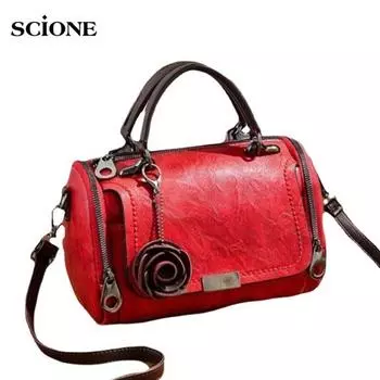 SCIONE 2019 маленькая сумка Boston модная сумка-подушка женская сумка 25cm*14cm*24cm чёрный