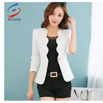 SCIONE 2019 осенняя новая женская куртка тонкий корейский темпераментный маленький костюм женский короткий параграф S белый