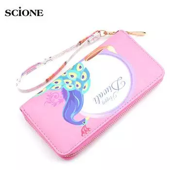 SCIONE 2020, женские сумки, длинный кошелек на молнии с принтом, модный студенческий кошелек, сумка для мобильного телефона 10cm*2.5cm*19cm темно-синий
