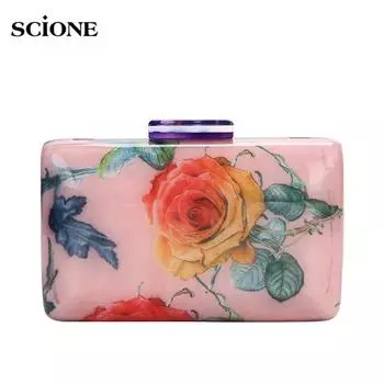 SCIONE акриловый клатч свадебная сумка женские сумки высокого качества сумка с цепочкой на плечо 18cm*6cm*11cm синий