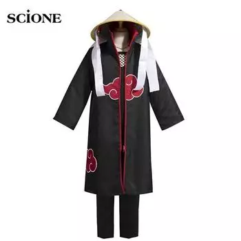 Scione аниме мультфильм Учиха Итачи Косплей Хэллоуин Рождественская вечеринка костюм плащ шляпа полный комплект S