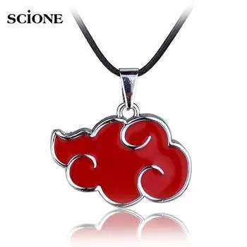 Scione Аниме Наруто Косплей Ожерелье Акацуки Учиха Итачи Красное Облако Костюм Аниме Подвеска красный