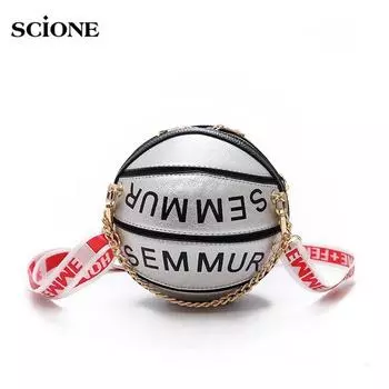 SCIONE Баскетбольная сумка модная сумка ручной работы круглая женская сумка дикая сумка через плечо 17cm*15cm*17cm фиолетовый