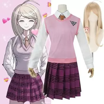 Scione Danganronpa V3 Косплэй костюм Akamatsu kaede женская форма аниме полный комплект JK школьная форма S&Danganronpa