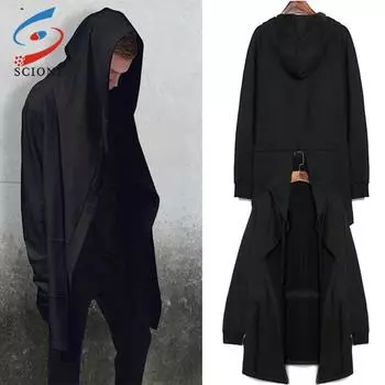 SCIONE куртка мужская свитер с капюшоном с длинным рукавом мантия в стиле хип-хоп мужская верхняя одежда повседневные стандартные пальто XL чёрный