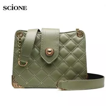 SCIONE Летняя свежая нишевая сумка женская, лето 2019, новая сумка, модная сумка-мессенджер с цепочкой в западном стиле 21cm*8cm*16cm белый