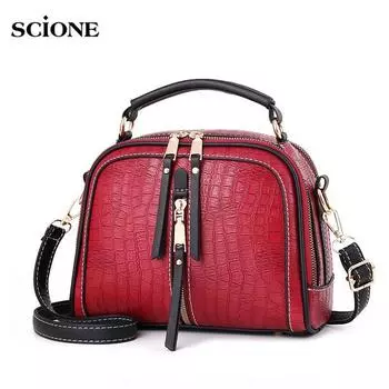 SCIONE маленькая женская сумка 2019 новая свежая маленькая ароматная стильная модная сумка через плечо 23cm*11cm*21cm чёрный