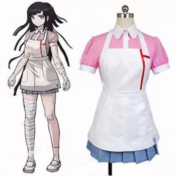 Scione Mikan Tsumiki Косплей Аниме Danganronpa Dangan Ronpa 2 Косплей Костюм Женский комплект одежды платье XXL разноцветный