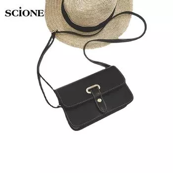 SCIONE модная маленькая квадратная сумка дикая маленькая сумка простая женская сумка ретро сумка через плечо сумка 20cm*6cm*14cm чёрный